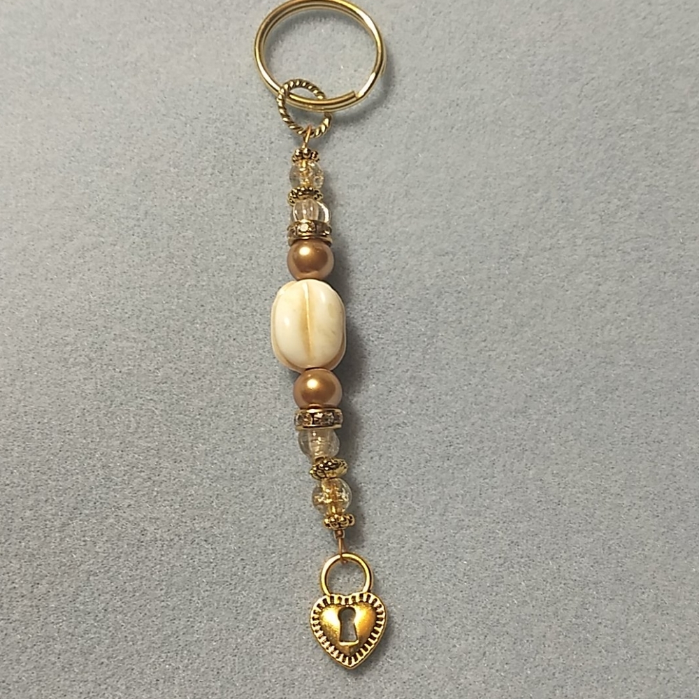 Golden beaded keyring